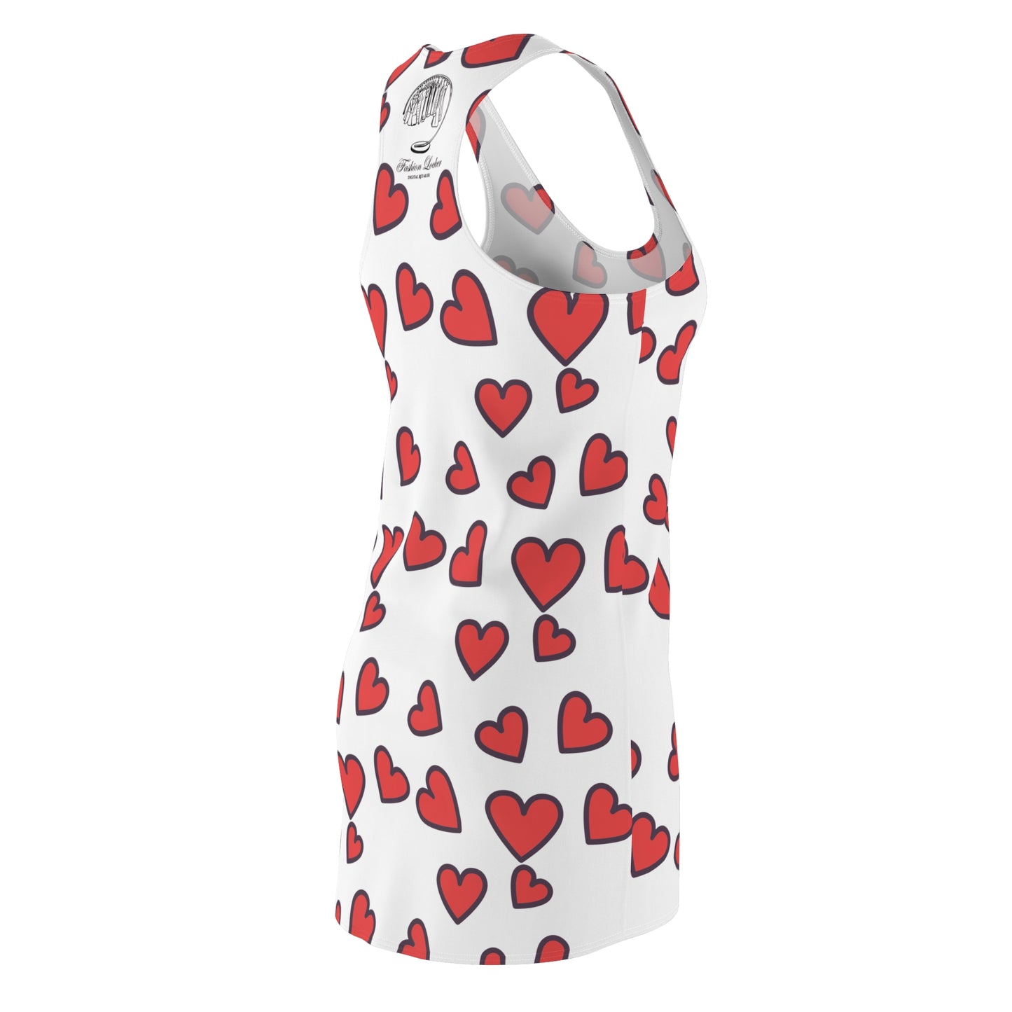 Heart Print Racerback Dress by Fashion Locker