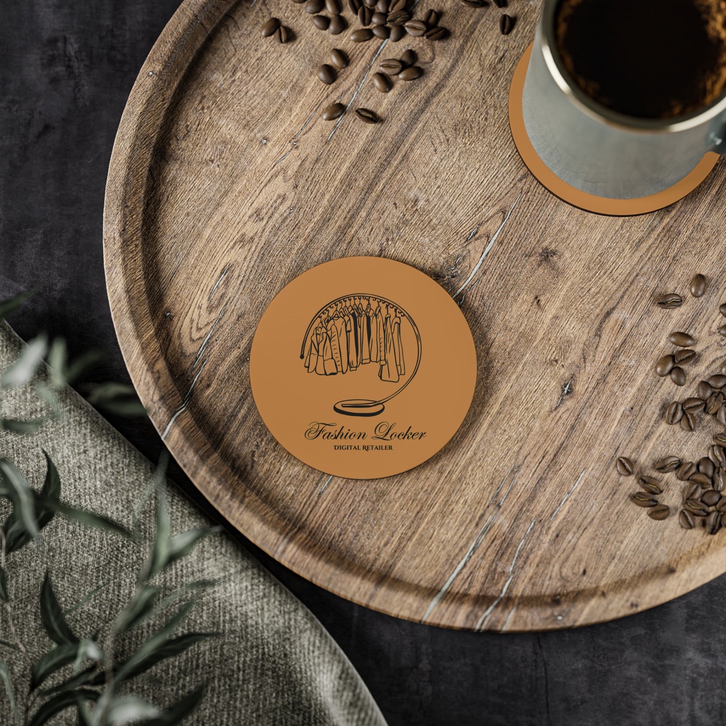 Fashion Locker Cup Coasters - Brown