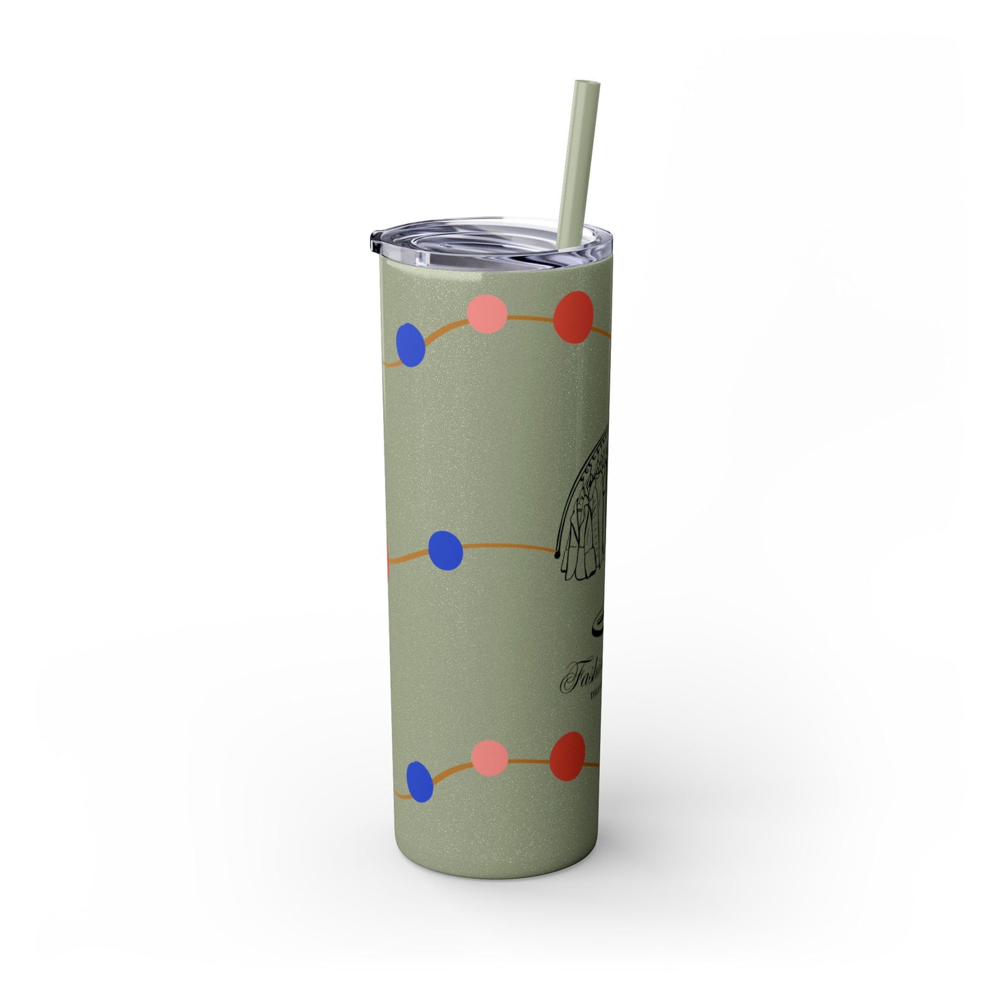 Vibrant Skinny Tumbler with Straw - 20oz