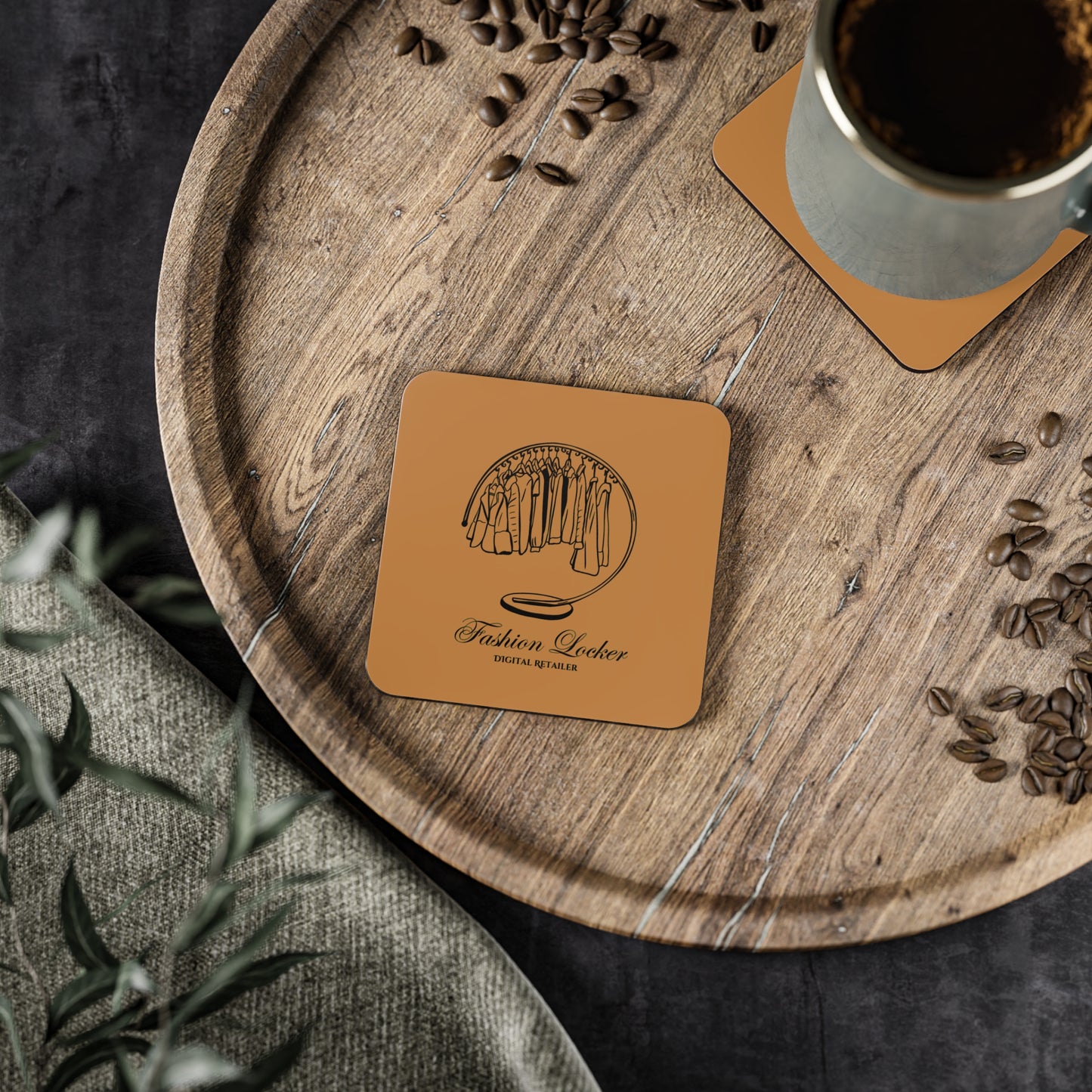 Fashion Locker Cup Coasters - Brown