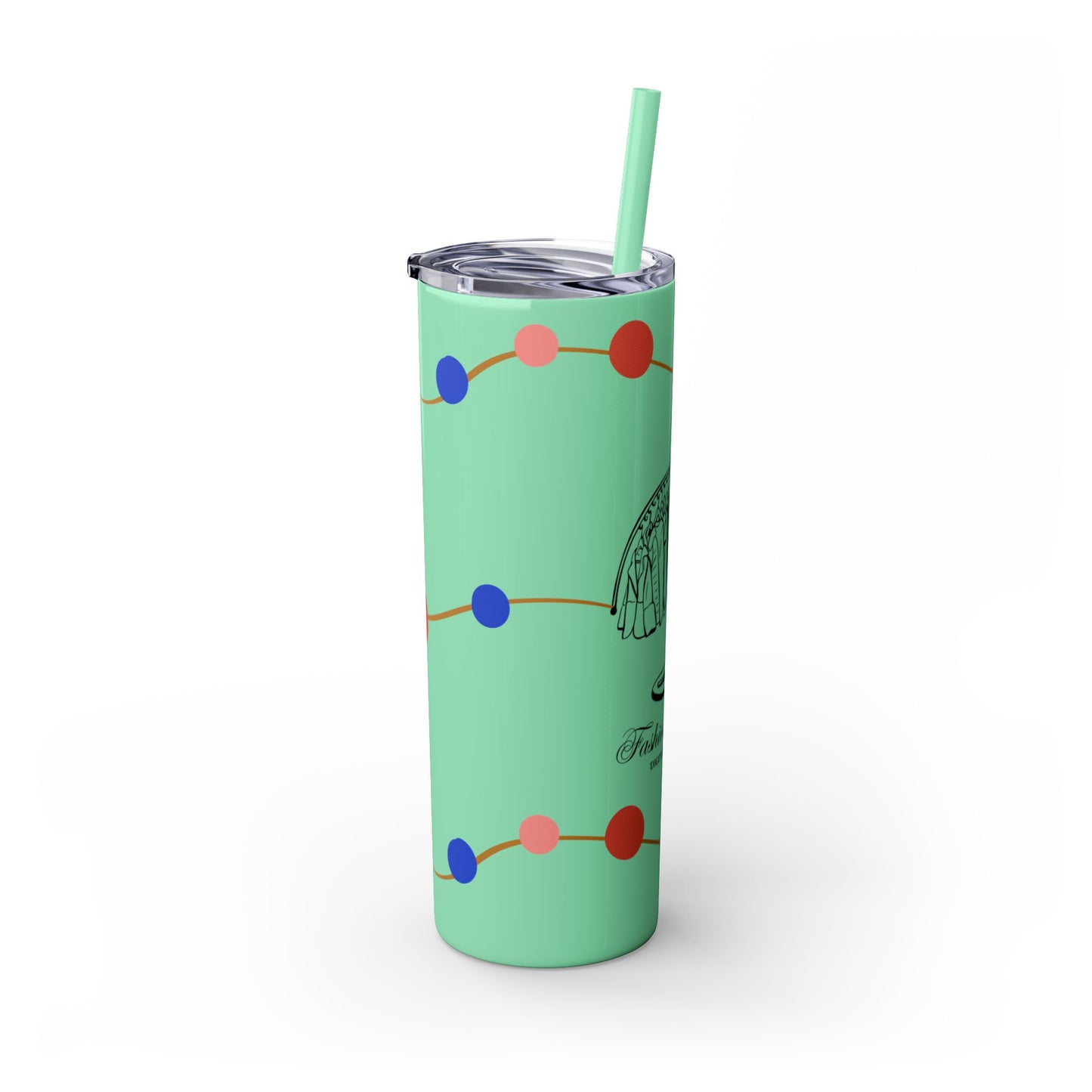 Vibrant Skinny Tumbler with Straw - 20oz