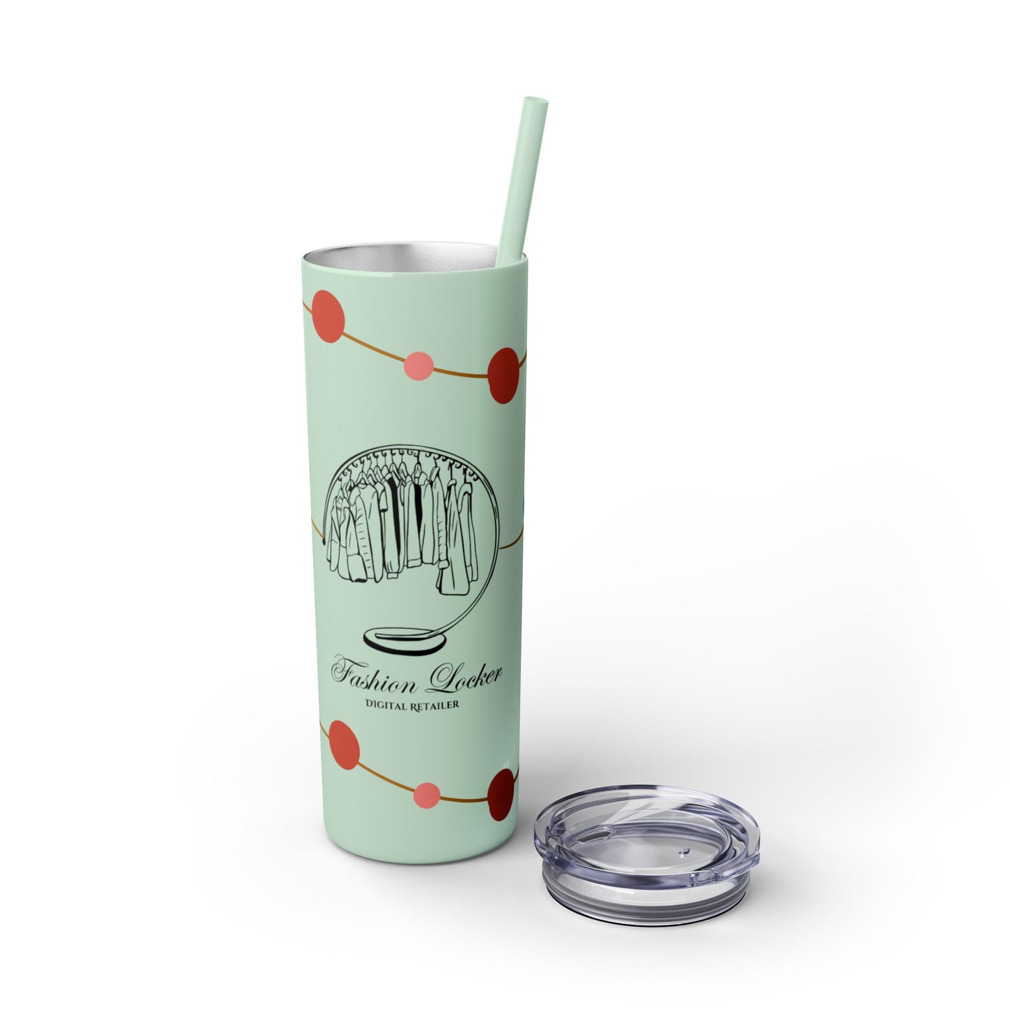 Vibrant Skinny Tumbler with Straw - 20oz