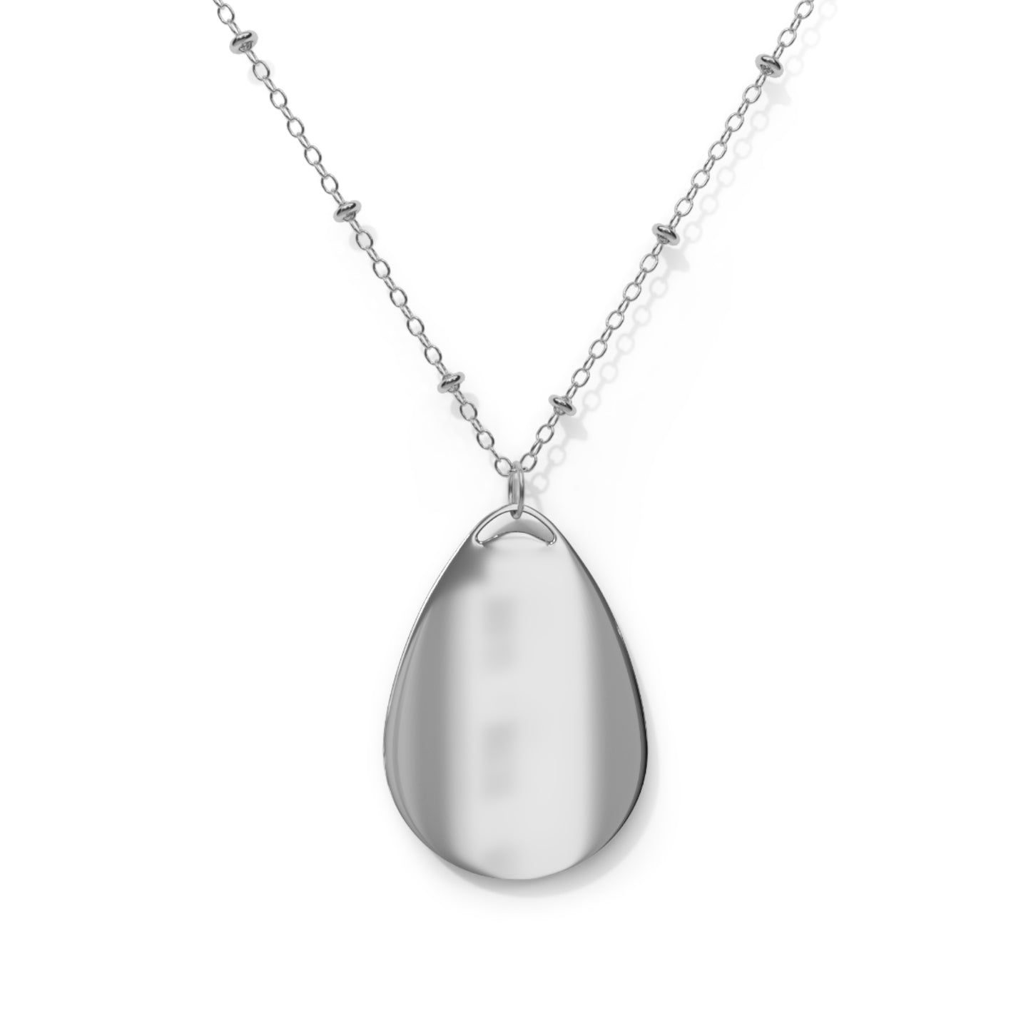 Fashion Locker Oval Necklace - Silver