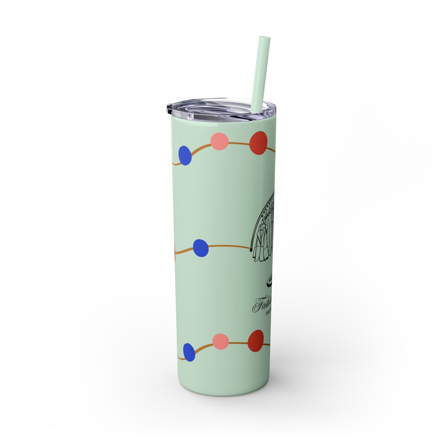 Vibrant Skinny Tumbler with Straw - 20oz