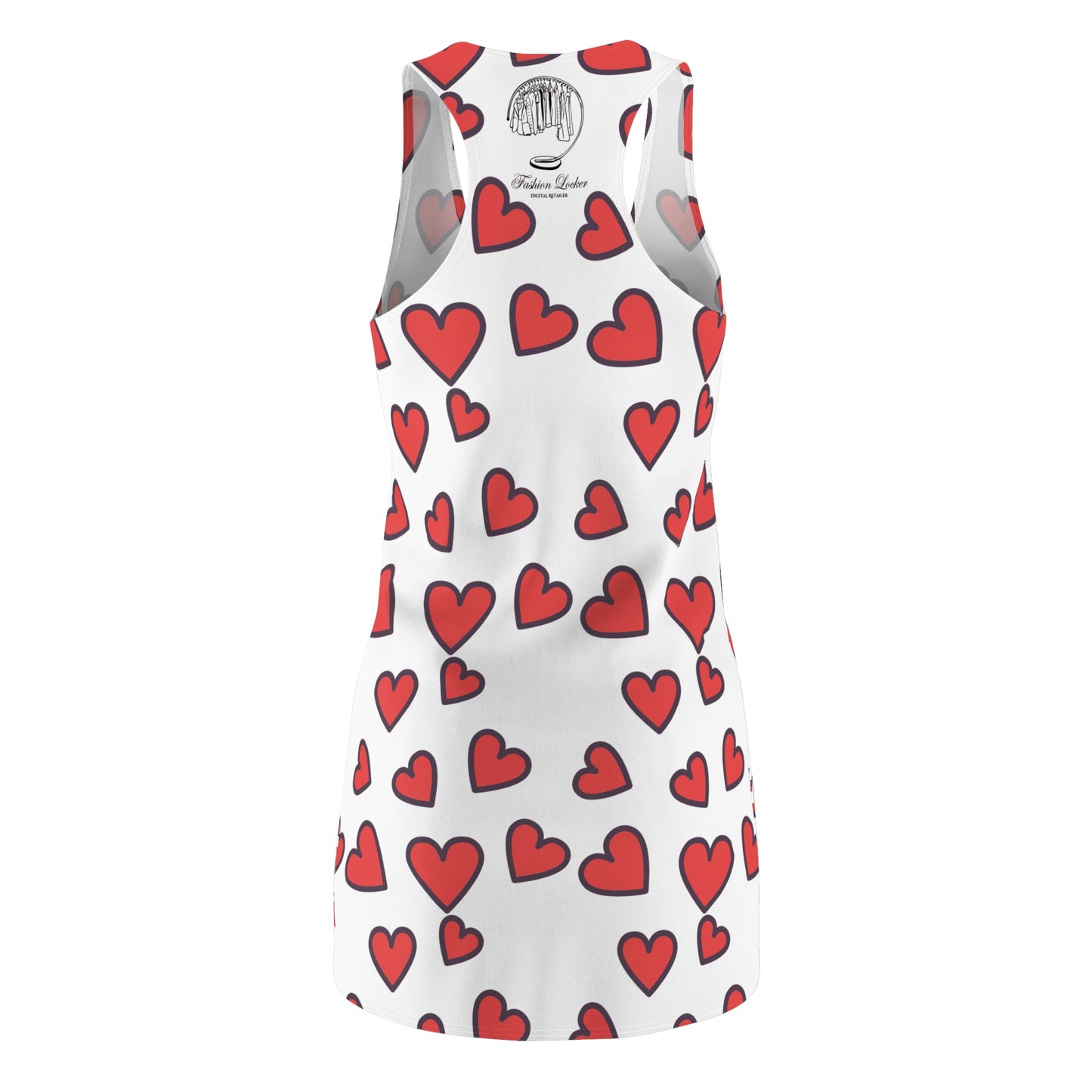 Heart Print Racerback Dress by Fashion Locker