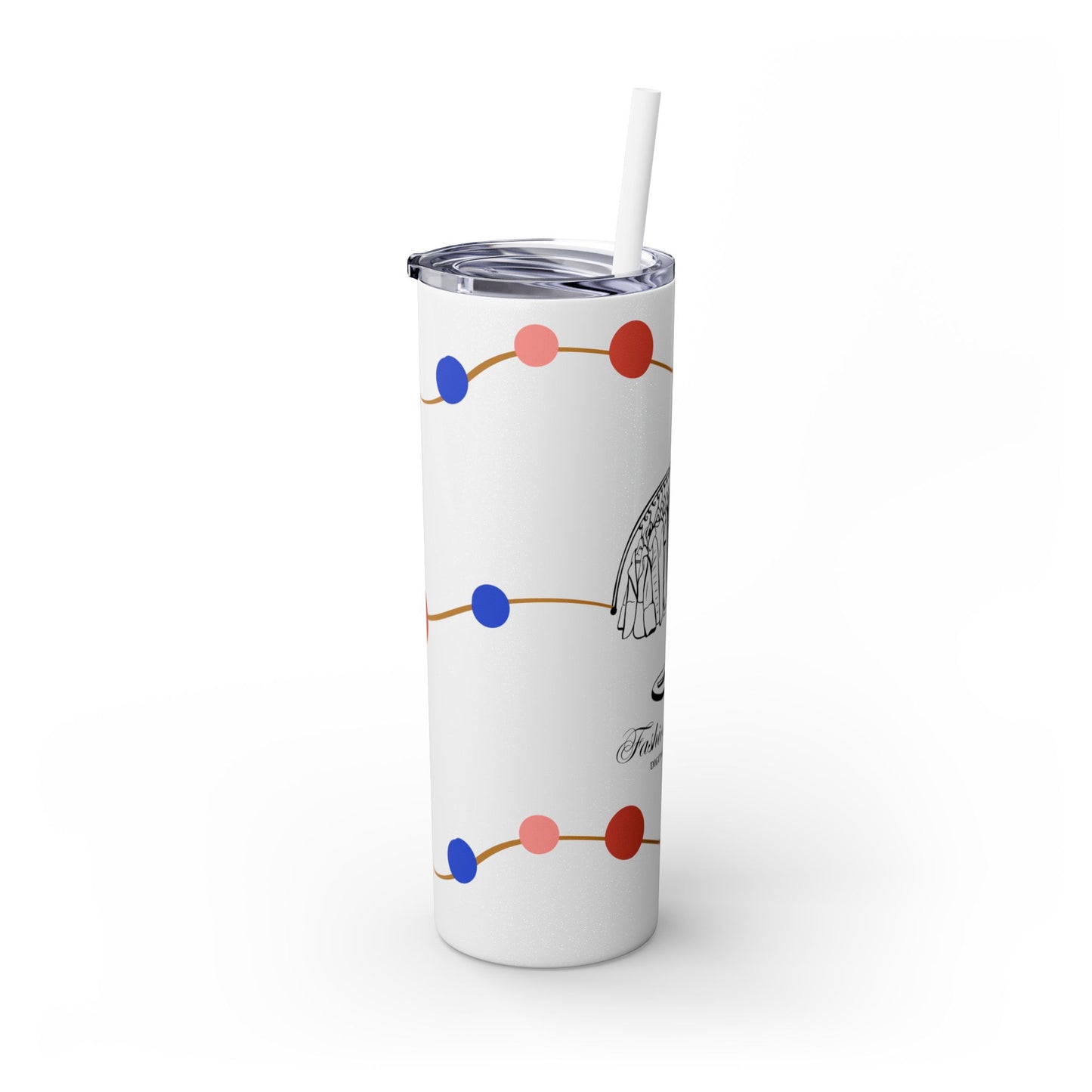 Vibrant Skinny Tumbler with Straw - 20oz
