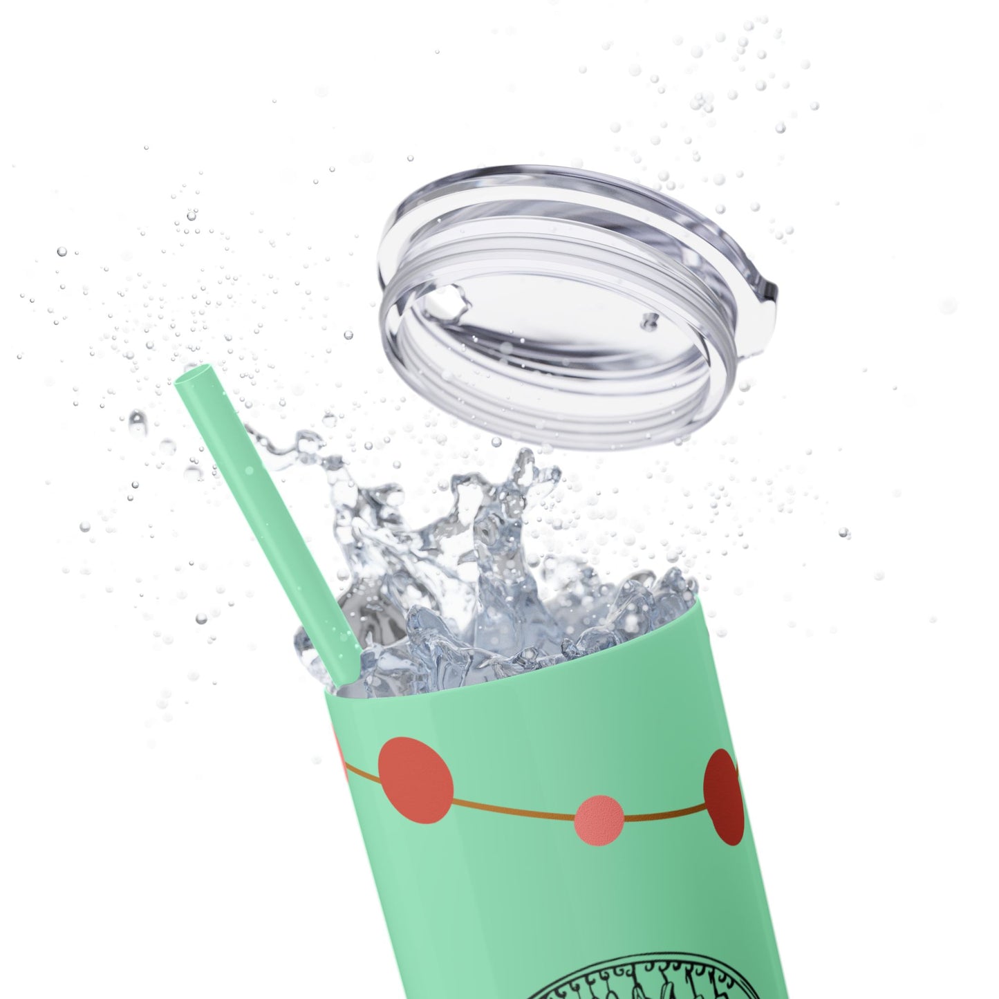 Vibrant Skinny Tumbler with Straw - 20oz