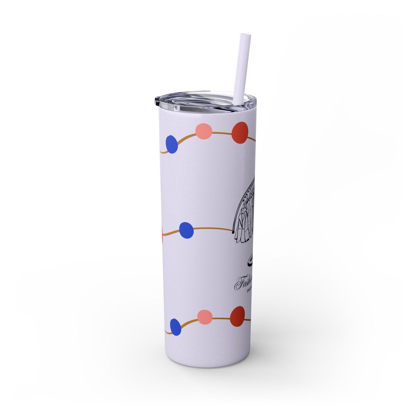 Vibrant Skinny Tumbler with Straw - 20oz